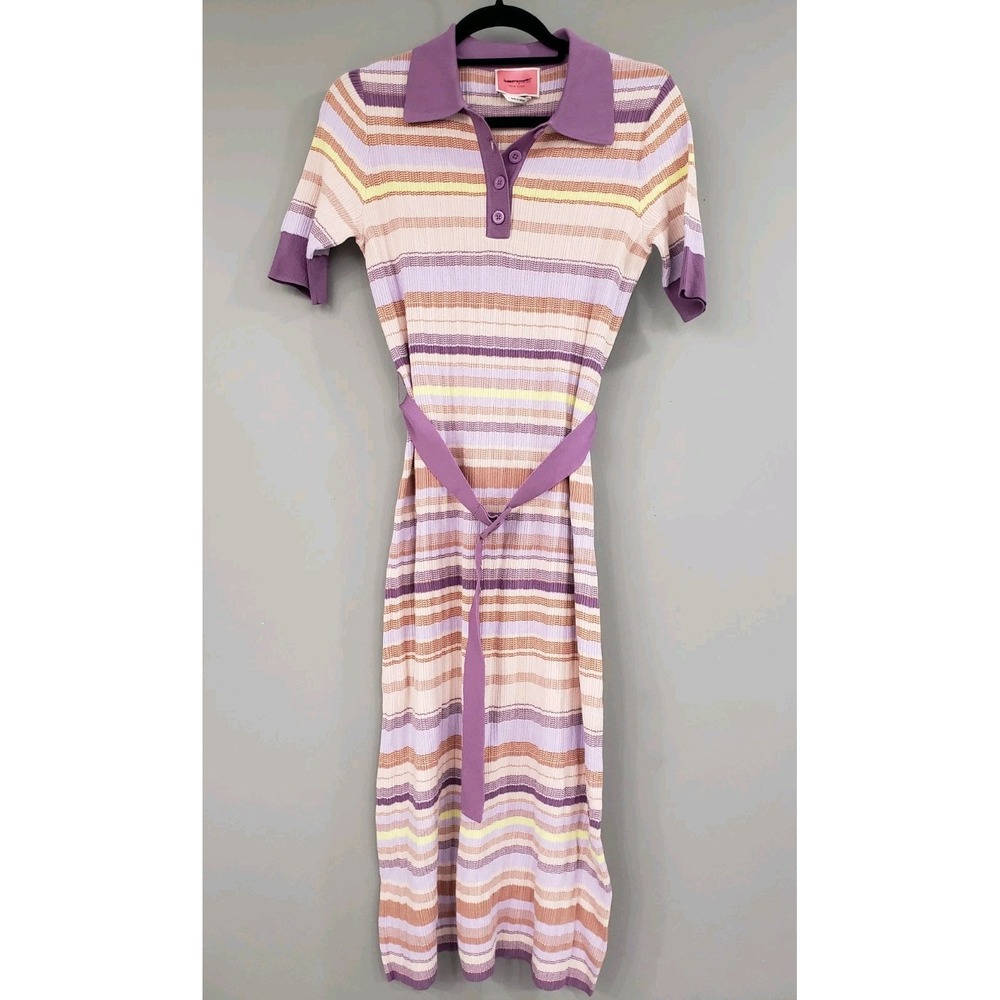 NEVER‎ WORN SZ SMALL $398 Kate Spade New York Multi Color Stripe Polo Knit Dress